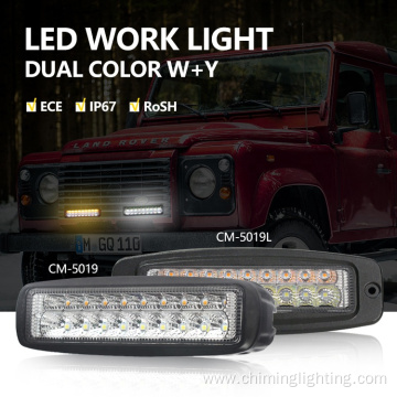 7.5Inch 18w dual color white amber offroad light engineering truck light led work light